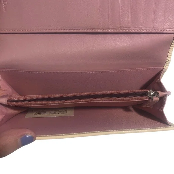 DIOR Vintage Pink Trotter Logo Girly #1 Long Wallet - Picture 5 of 9